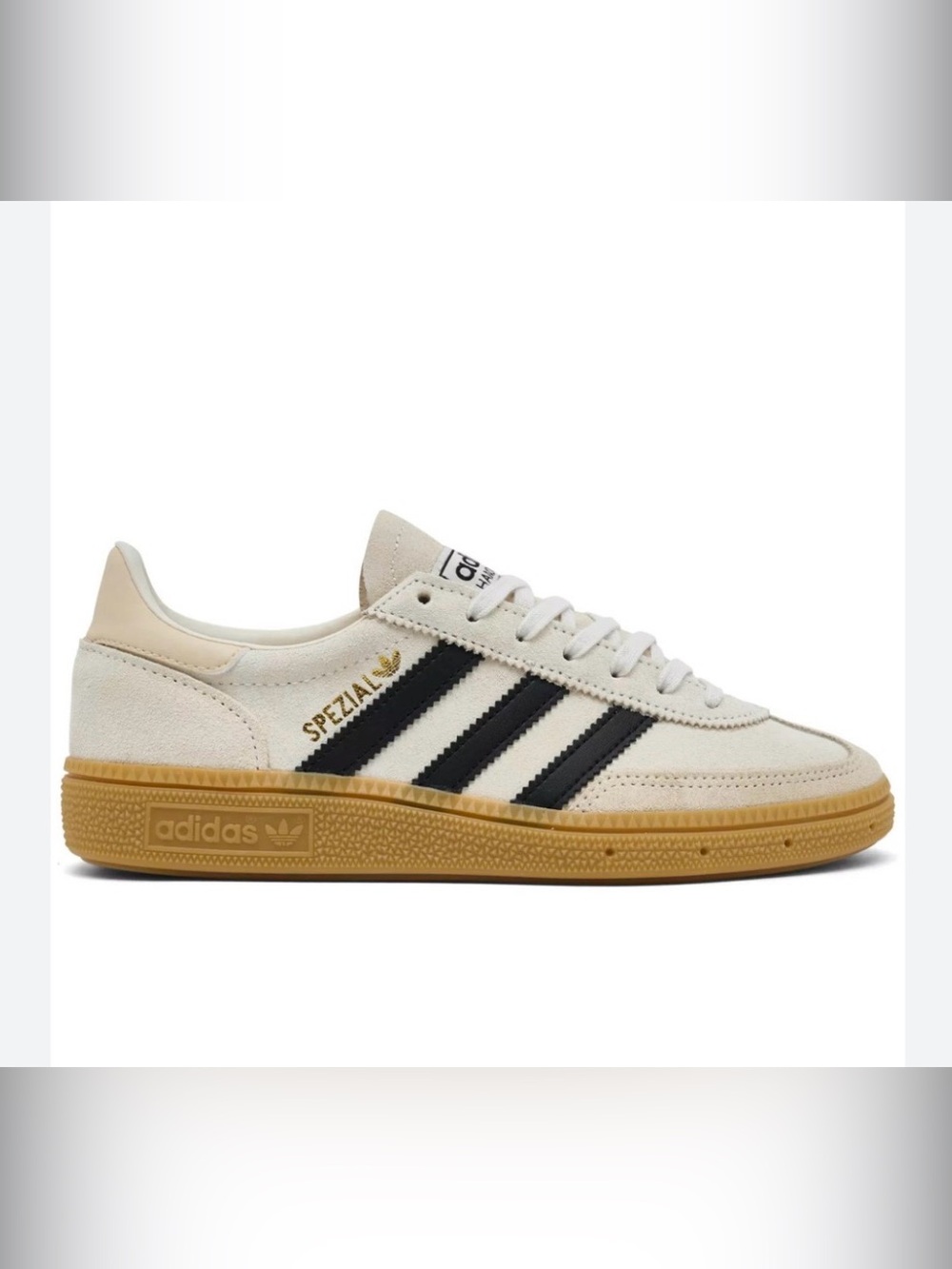 NWT adidas handball Spezial Sneaker in Off-White and Black with Gum Sole